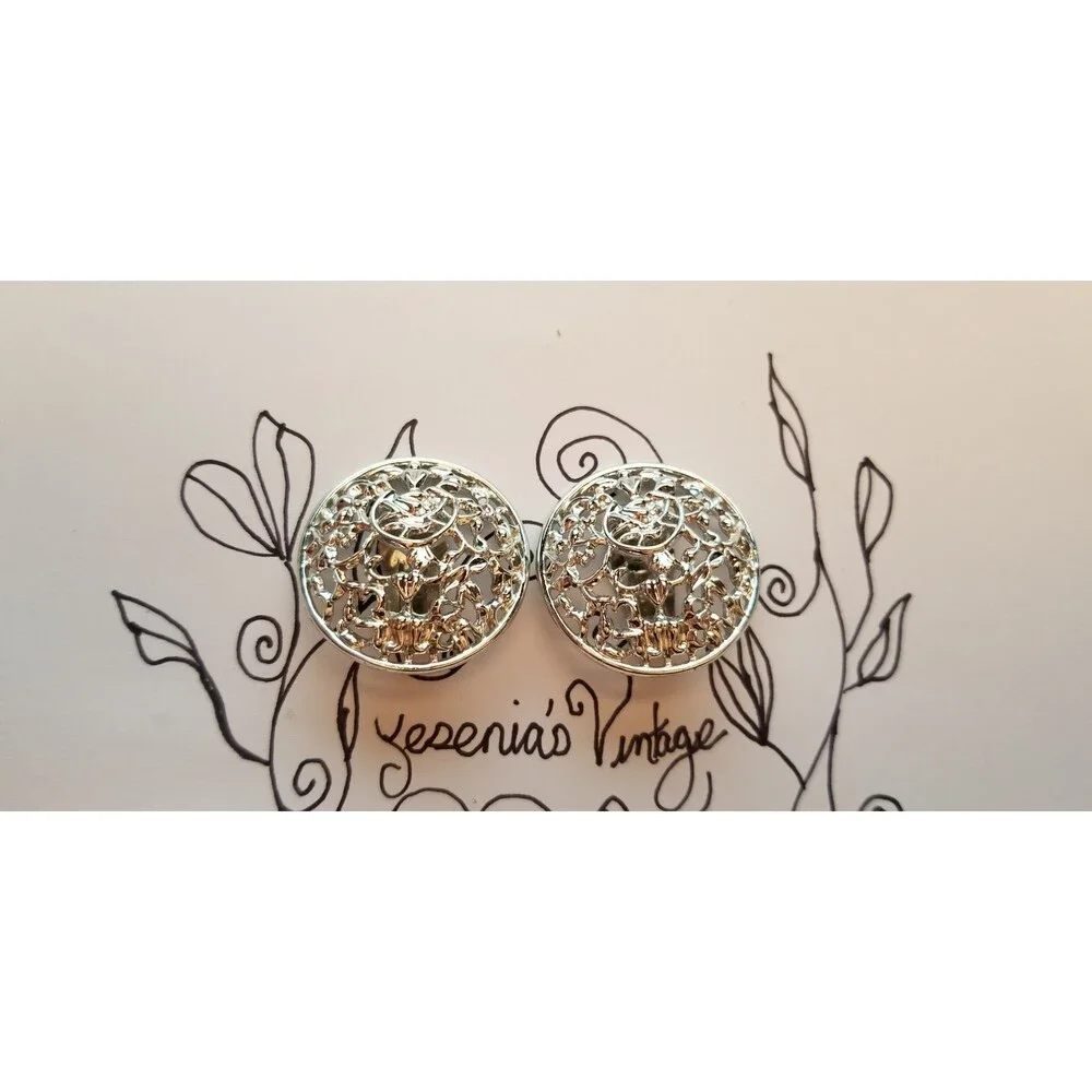 Vintage Sarah Coventry Silver Tone Filigree Clip-On Earrings